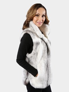 Woman's Black Cross Mink Fur Vest