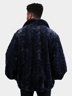 Man's Navy Blue Mink Fur Jacket