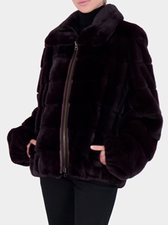 Woman's Burgundy Mink Fur Jacket