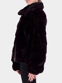 Woman's Burgundy Mink Fur Jacket