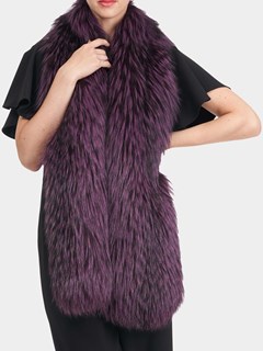 Woman's Silver Fox Fur Feathered Boa