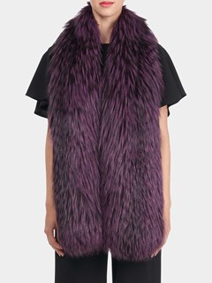 Woman's Silver Fox Fur Feathered Boa