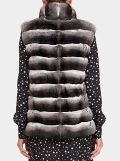 Woman's Chinchilla Fur Horizontal Vest