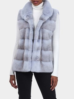 Woman's Gorski Sky Cross Horizontal Mink Fur Vest