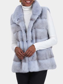 Woman's Gorski Sky Cross Horizontal Mink Fur Vest