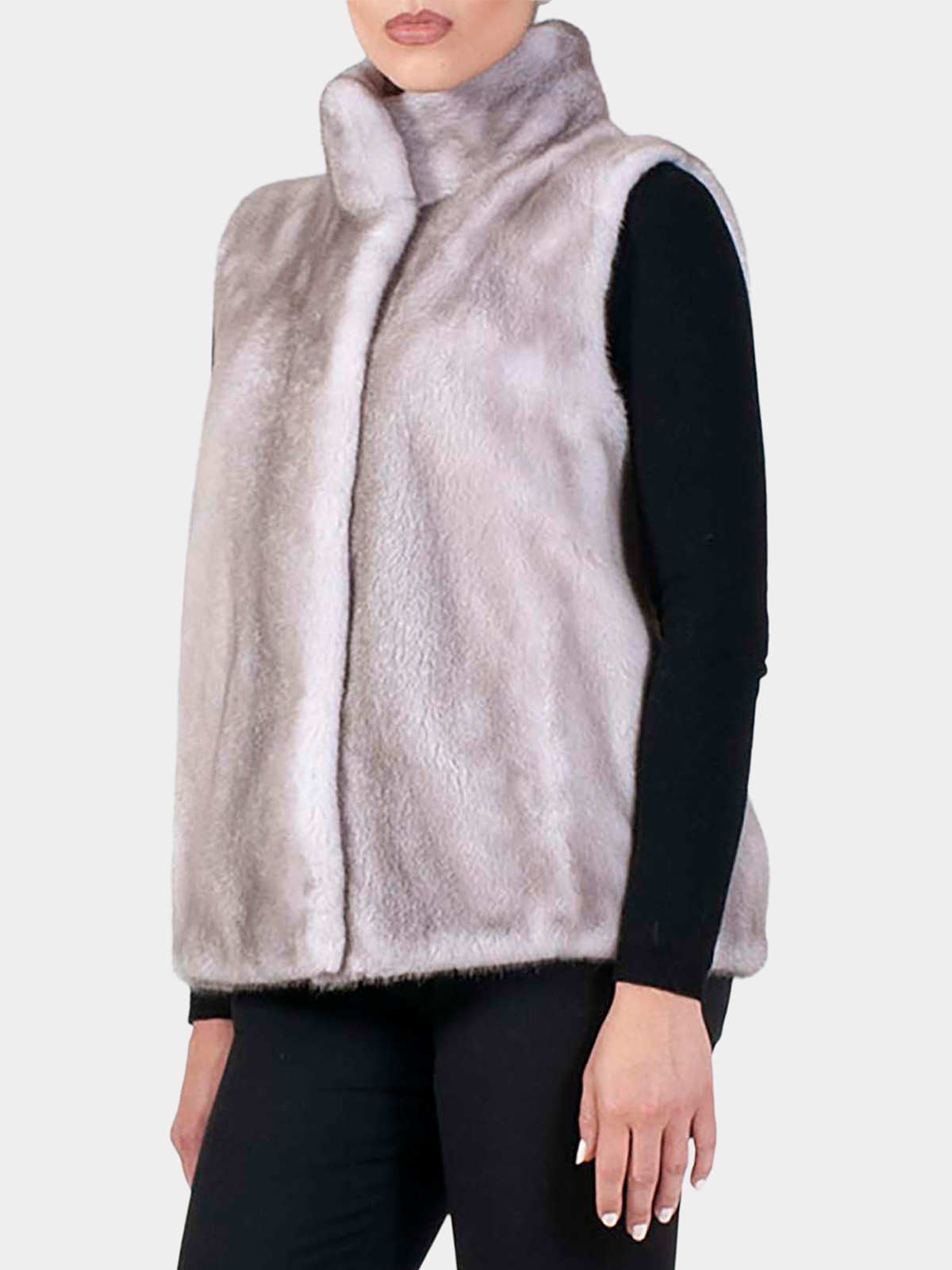Woman's Silver Blue Mink Fur Vest