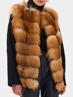 Woman's Gorski Gold Fox Fur Chevron Vest