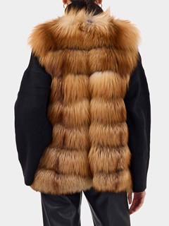 Woman's Gorski Gold Fox Fur Chevron Vest