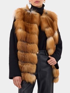 Woman's Gorski Gold Fox Fur Chevron Vest
