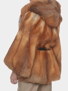 Woman's Natural Red Fox Fur Parka