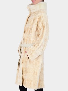 Woman's Gorski Pearl Mink Fur Sections Short Coat