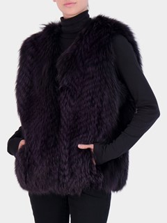 Woman's Purple Fox Fur Vest