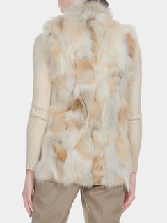 Woman's Fawn Fox Sections Fur Vest
