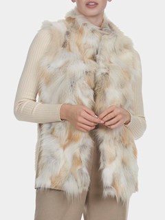 Woman's Fawn Fox Sections Fur Vest