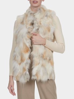 Woman's Fawn Fox Sections Fur Vest