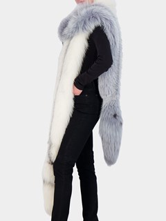 Woman's Arctic Marble Frost Fox Fur Long Stole