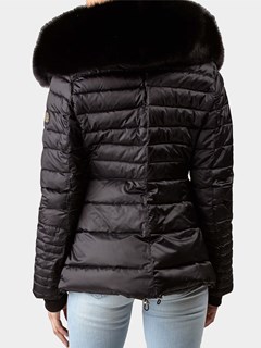 Woman's Black Apres-Ski Fabric Parka