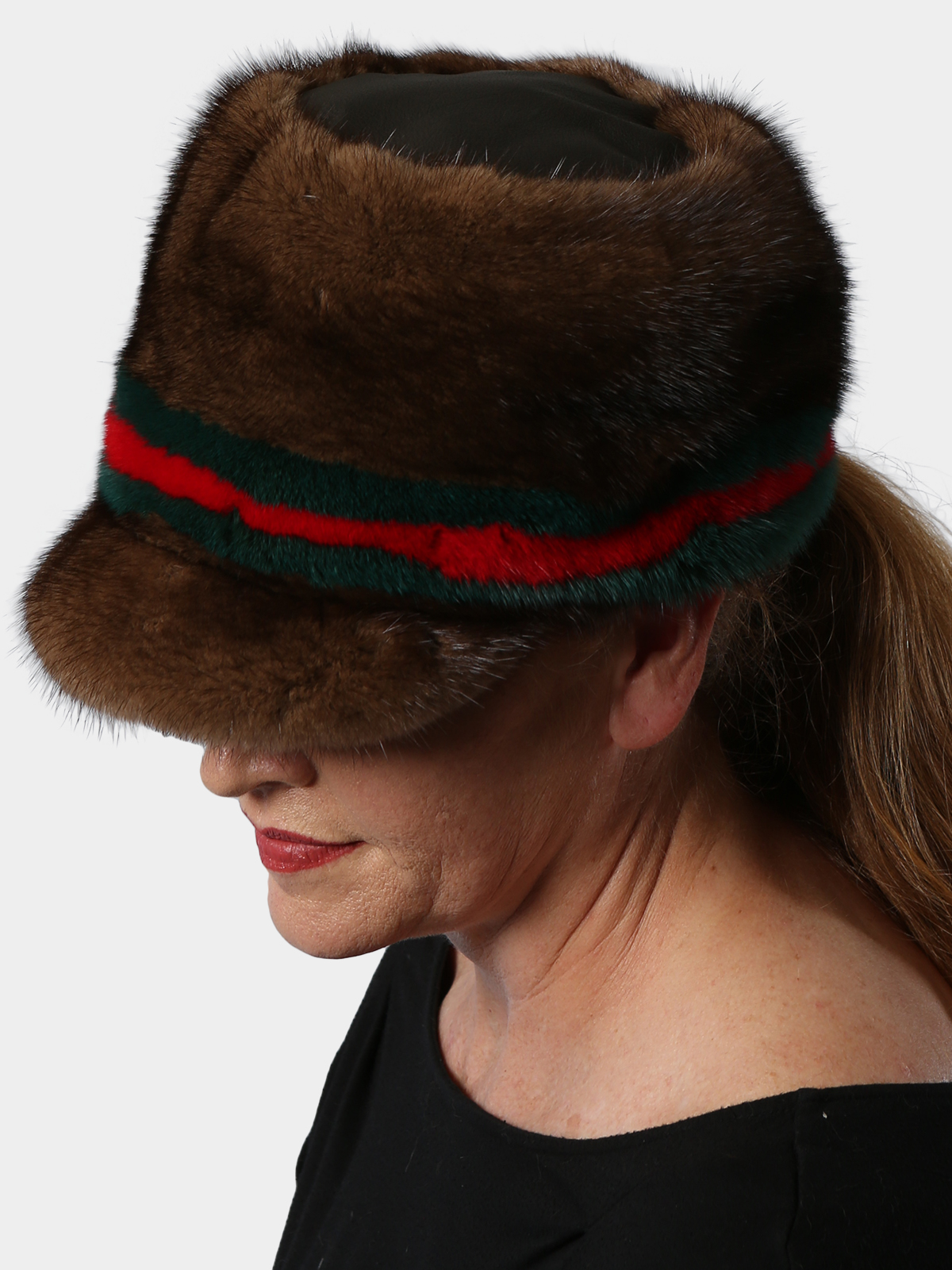 Woman's Brown/Multicolor Mink Fur Hat