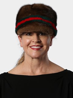 Woman's Brown/Multicolor Mink Fur Hat