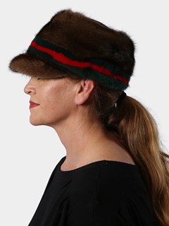 Woman's Brown/Multicolor Mink Fur Hat