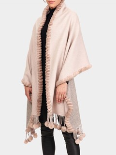 Woman's Grey and Pink Double Face Cashmere Stole