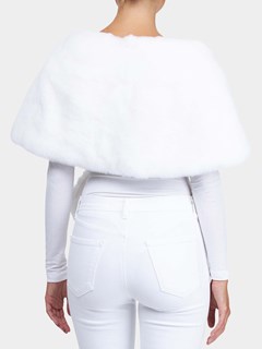 Woman's Bleached White Rex Rabbit Fur Stole