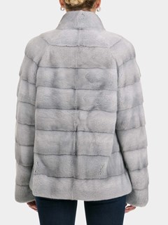 Woman's Gorski Sapphire Horizontal Mink Fur Jacket