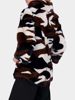 Woman's Brown Military Mink Fur Jacket