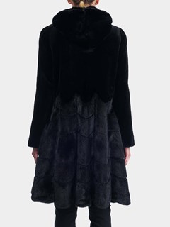 Woman's Gorski Black Sheared Mink Fur Short Coat