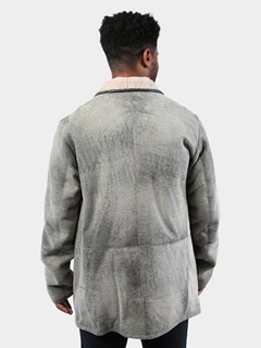 Man's Artic Marble Shearling Leather Jacket