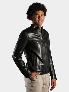 Man's Black Lambskin Leather Jacket