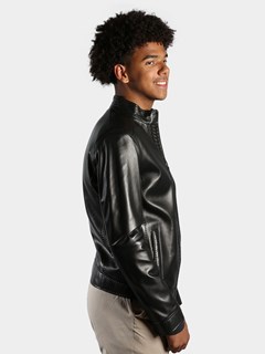 Man's Black Lambskin Leather Jacket