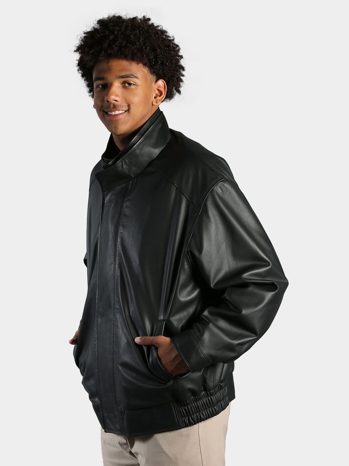 Man's Black Leather Jacket