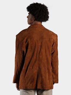 Man's Cognac Suede Leather Blazer