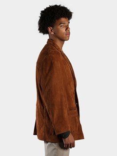 Man's Cognac Suede Leather Blazer