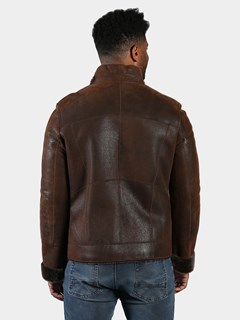 Man's Rust Shearling Jacket