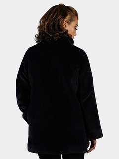 Woman's Navy Alpaca Wool Jacket