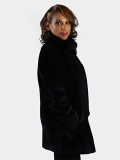 Woman's Navy Alpaca Wool Jacket