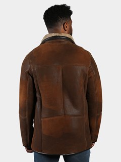 Man's Burnt Cognac Shearling Jacket