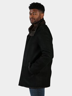 Man's Black Suede Shearling Jacket