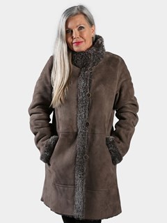 Woman's Taupe Shearling Stroller