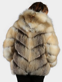 Woman's Natural Golden Isle Fox Fur Jacket