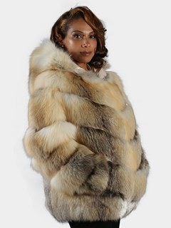 Woman's Natural Golden Isle Fox Fur Jacket