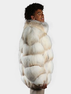 Man's Natural Shadow and Golden Isle Fox Fur Jacket