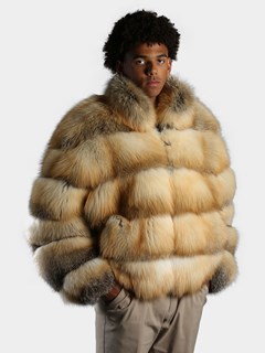 Man's Natural Golden Isle Fox Fur Jacket