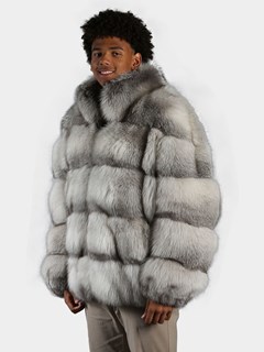 Man's Natural Sapphire Fox Fur Jacket