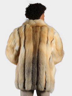 Man's Natural Golden Isle Fox Fur 3/4 Coat