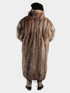 Man's Crystal Fox Fur Trench Coat