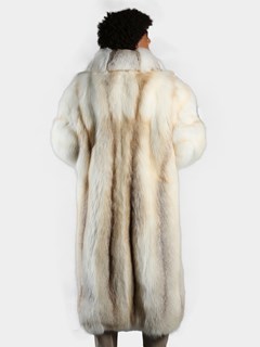 Man's Natural Shadow and Golden Isle Fox Fur Trench Coat