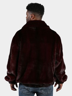 Man's Burgundy Mink Fur Jacket